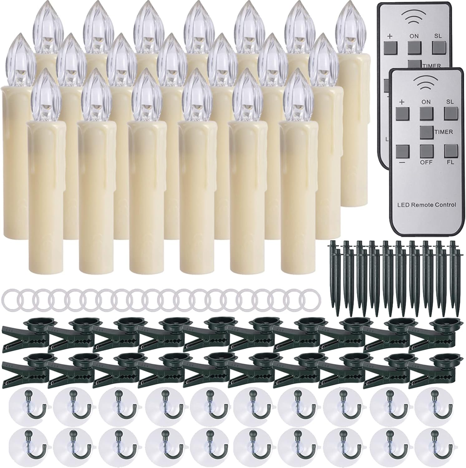 Window Candles with Remote Timer, PChero Waterproof Dimmable LED