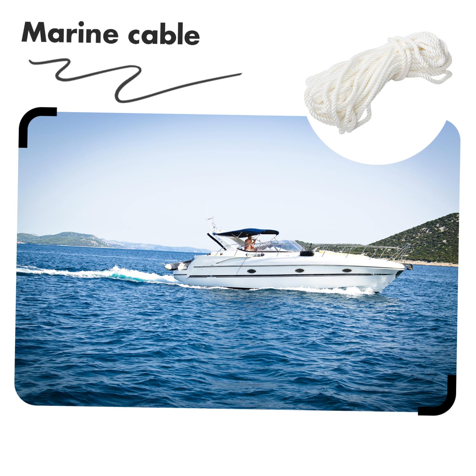 Yardwe Corda in Nylon Bianco 12mm per Ormeggio e Ancoraggio Nautico | Rotolo Singolo, Uso su Vessel e Boat, Resiste ad Abrasione e Ambienti Marini Difficili
