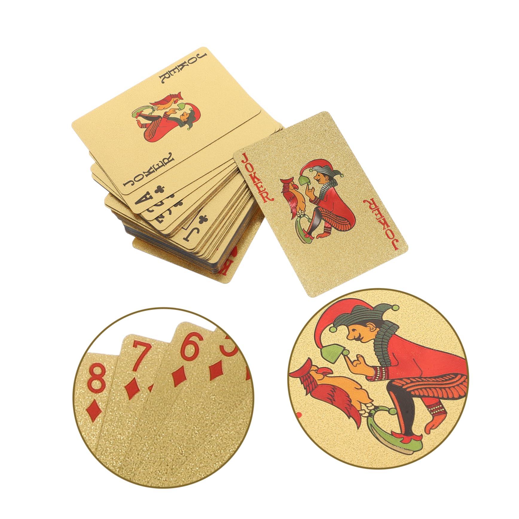 VICASKY 5 Cajas Naipes De Papel De Oro Naipes De Lujo Cartas De Juego De Mesa Naipes a Prueba De Agua Jugando a Las Cartas a Prueba De Agua Cartas De Póquer Impermeables Juguete La Mascota