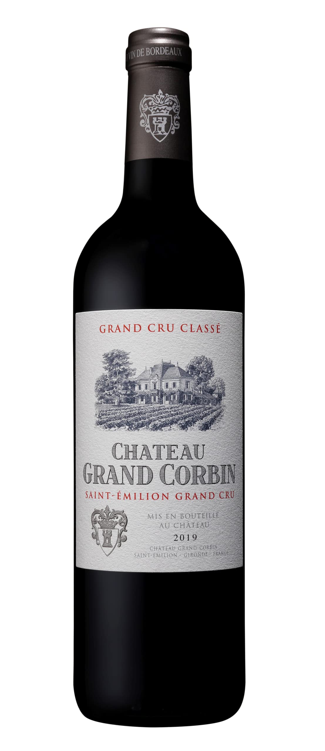 Château Grand Corbin - Vin Rouge - AOP Saint-Emilion Grand Cru - Millésime 2019 - 1 bouteille x 75cl