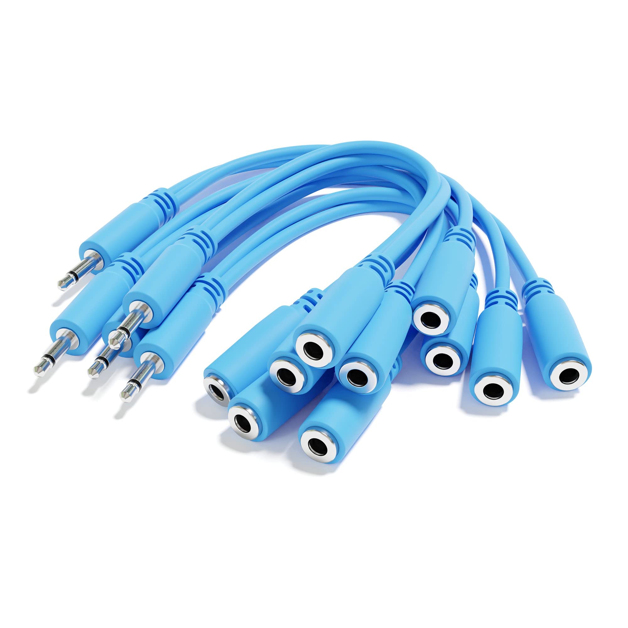 ExcelValley - 5-Pack - Mono Splitter Y Patch Cables - TS 3.5mm 1/8
