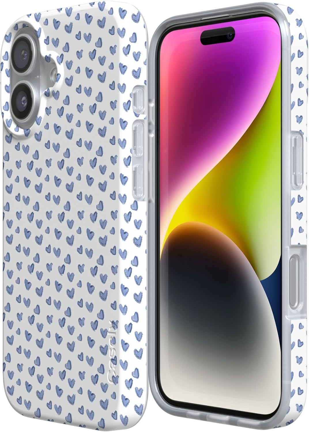 Casely iPhone 17 Case | Lovebug | Blue Hearts | Compatible with MagSafe | Classic Ultra Slim Design