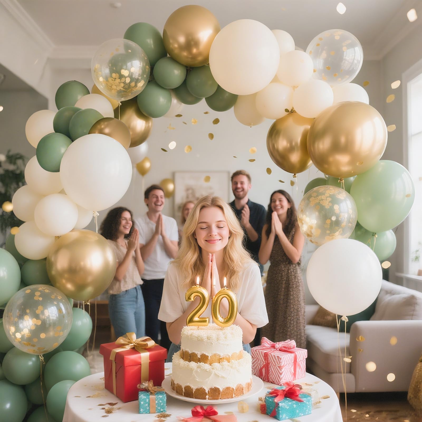 Ohighing 71 stuks ballonnen 30 cm groen wit goud ballonnen bruiloft ballonnen metallic groen helium ballon slinger groene hartballonnen