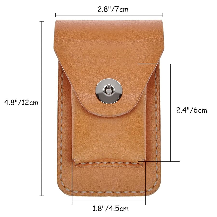 Amazon | タバコケース 本革 手作り ライター収納 メンズ 金属