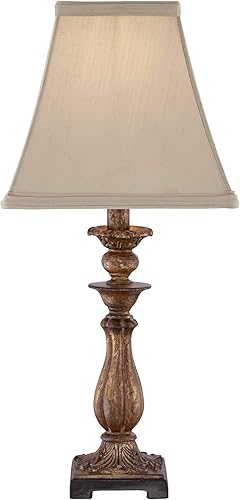 Miniatura 6 de Regency Hill Alzano - Lámpara de mesa rústica tradicional estilo cabaña de 18 pulgadas de alto, envejecida, bronce claro, marrón, cuadrada,