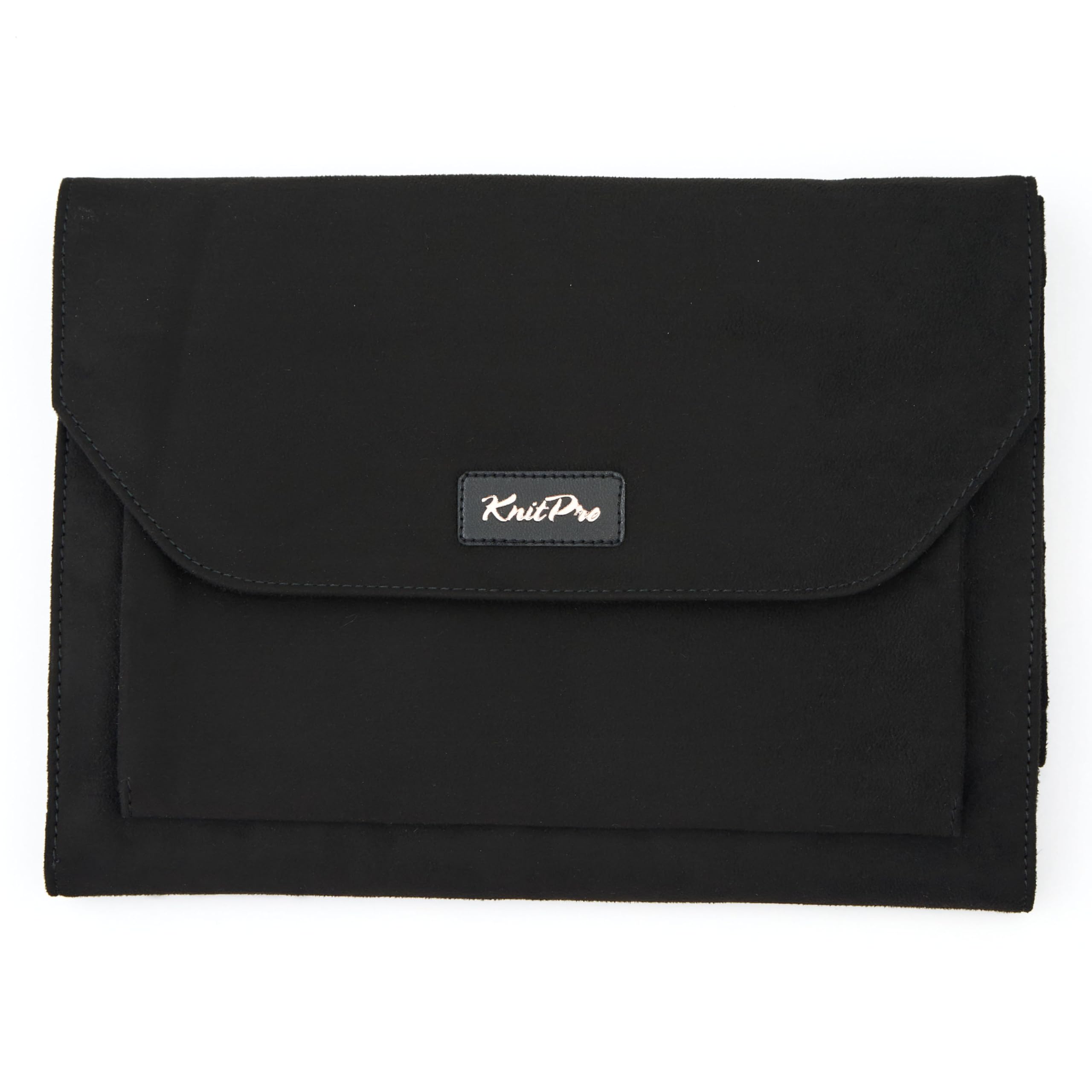 KnitPro Coal Circular Knitting Needle Case - Tangle-Free Case for Circular Knitting Needles, Suede, 22.5 x 18 x 2cm - 1 Piece, Black