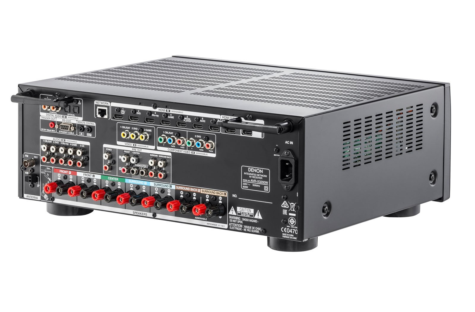 Denon AVR-X3200W Sintoamplificatore ad alta Potenza, Microfono di Taratura con Telecomando e Cavalletto per Microfono, Nero
