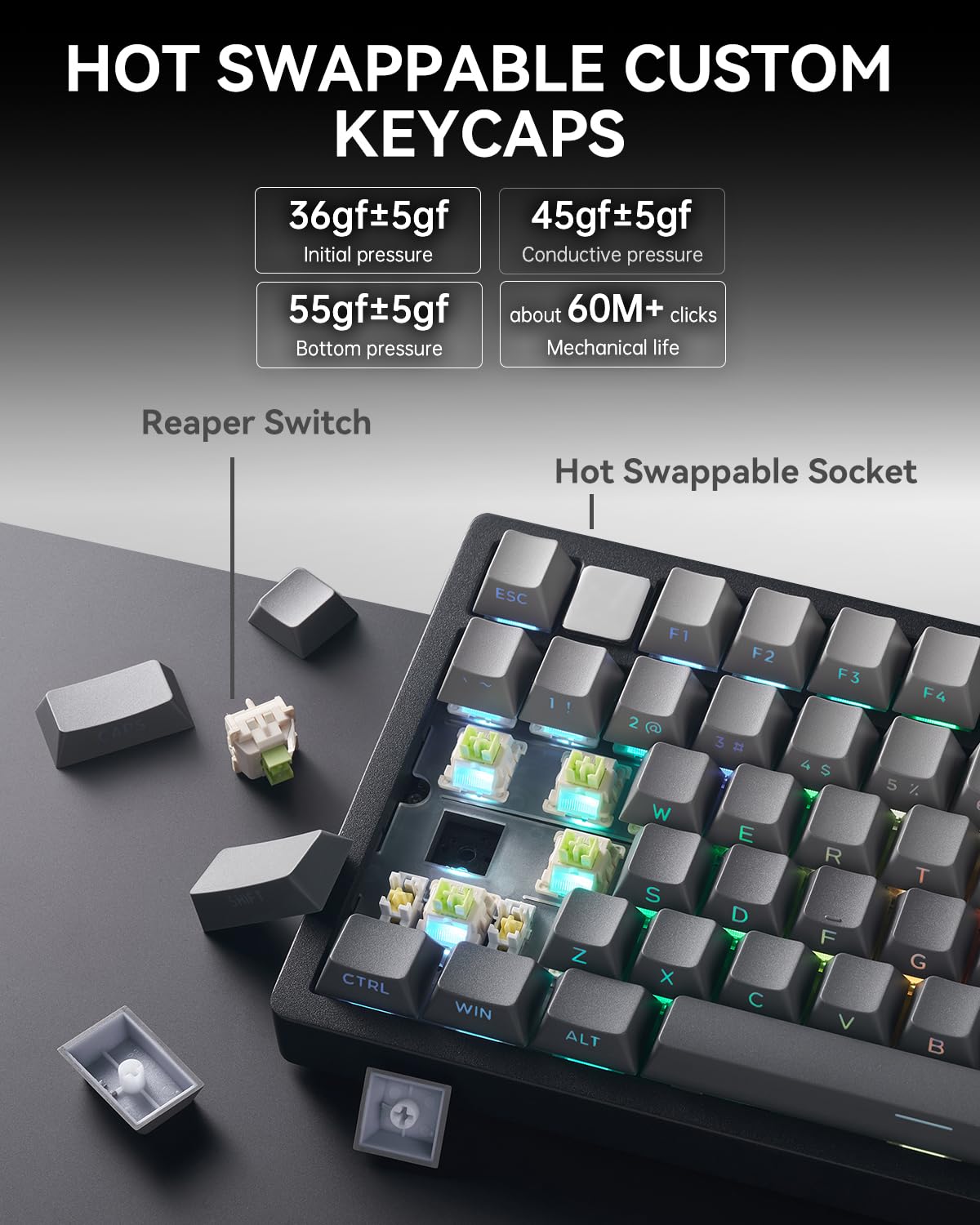 【未使用】 Leobog HI75C Pro 75% フルアルミ/ 3モード対応 Amazon.com: LEOBOG HI75C Pro Mechanical Keyboard, 75% Hot