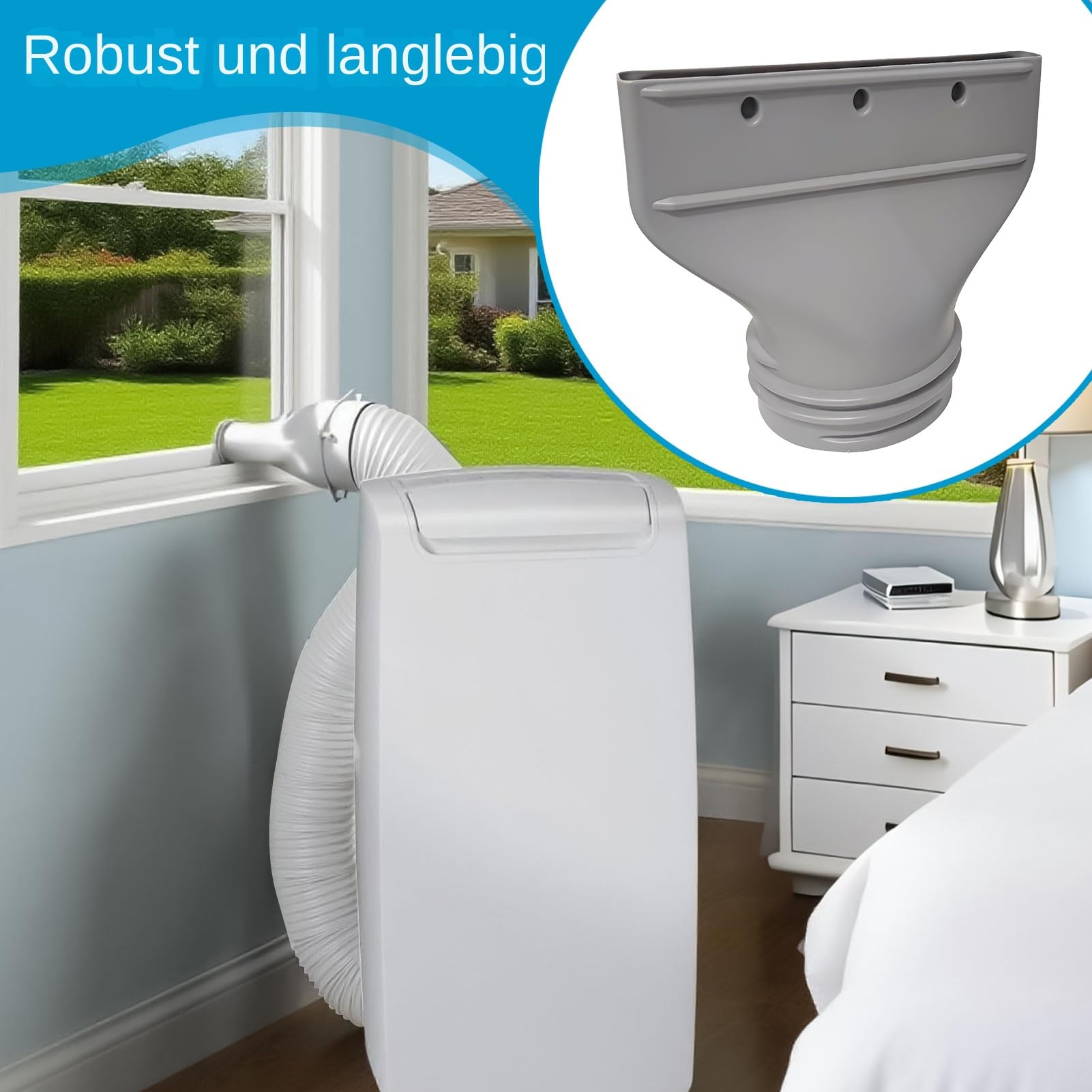 Flacher Klimaanlage Abluftschlauch Adapter, Klimaanlage Kippfenster Adapter Für 130mm/150mm Durchmesser Abluftschlauch Klimagerät Fenster, Abluftschlauchs Adapters Kippfenster Mobile/Auto Klimagerät