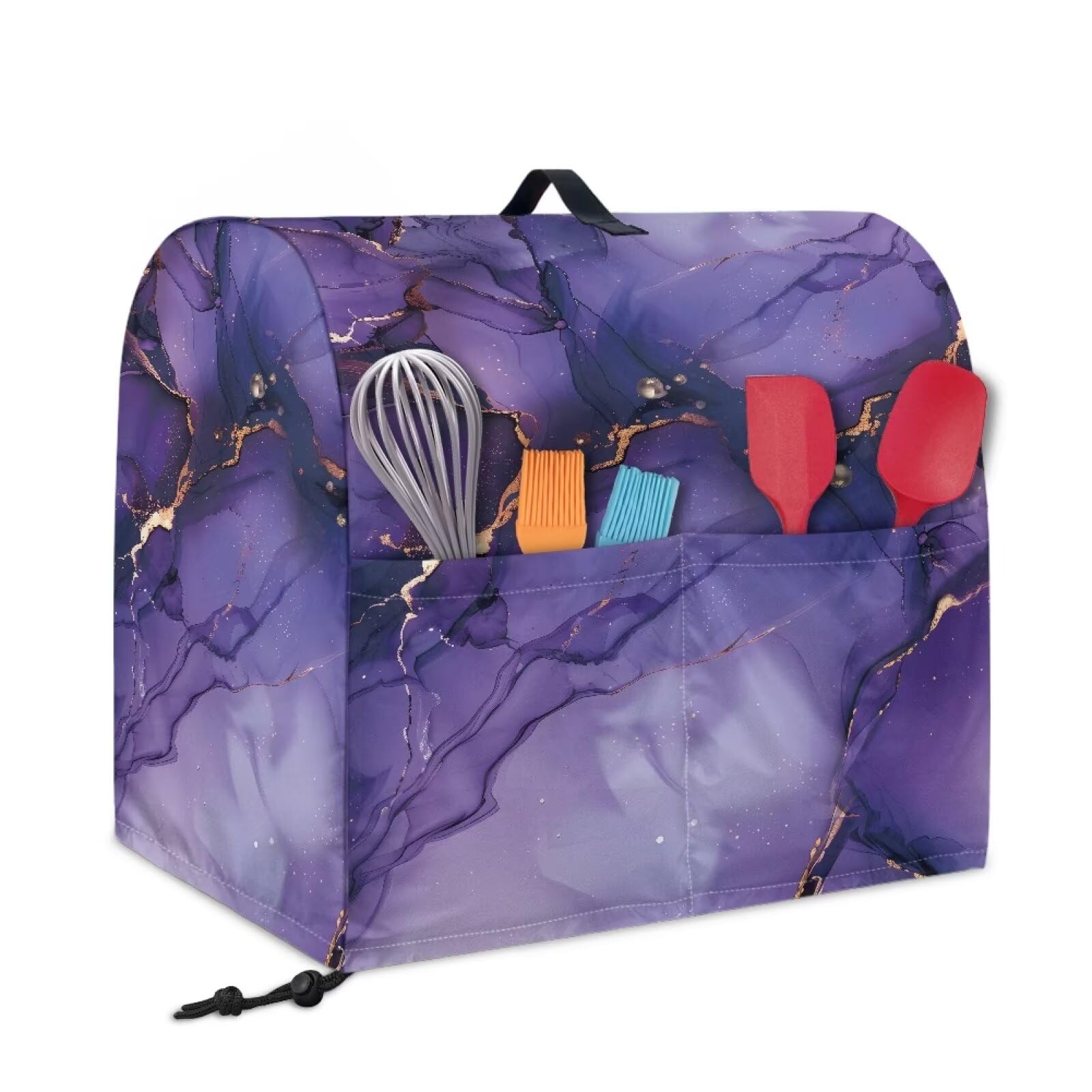 Yatixapu Kitchen Stand Mixer Dust Cover with Storage Pockets for 6-8 Quart Waterproof Marbled Stand Mixer Cover for Mixers Accessories Fits Tilt Head and Bowl Lift Models Mixers