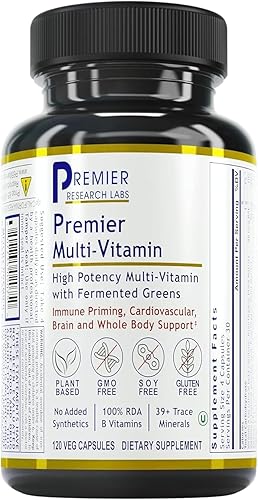 Premier Research Labs Multi-Vitaminas - Soporte inmunológico, cerebral y cardíaco | con prebióticos y postbióticos | Cápsulas veganas para hombres y