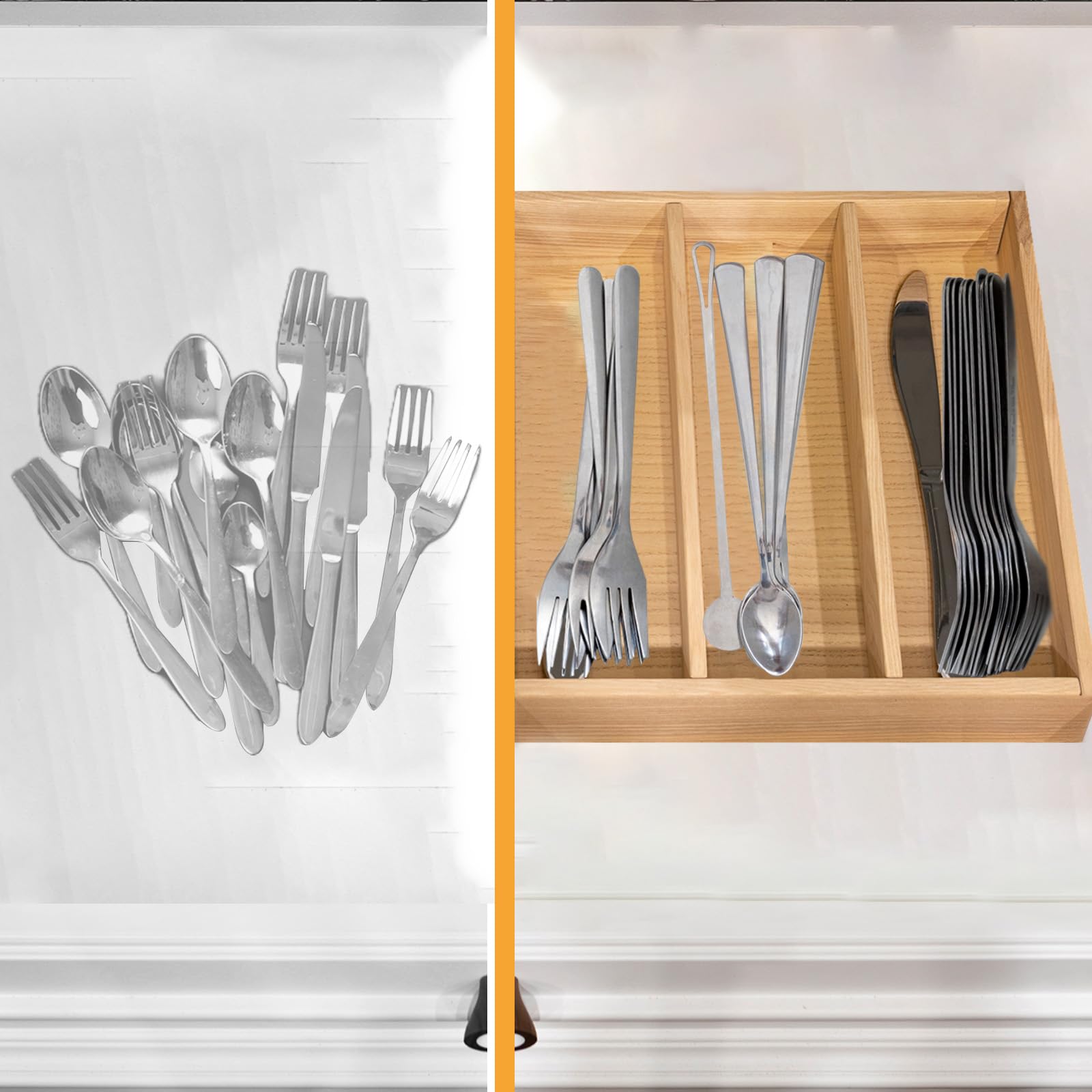 Organizer Portaposate Da Cassetto Espandibile - 7 Scomparti, Regolabile, Antiscivolo - Foto 3