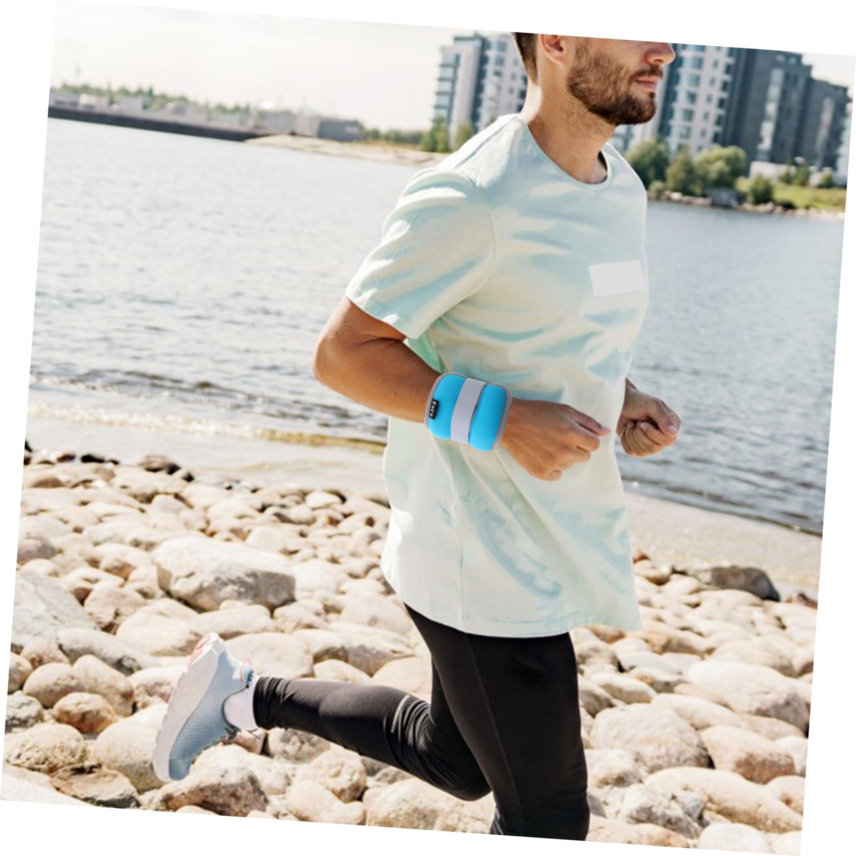 Pesi da Caviglia e Polso Regolabili 2 Pezzi 0, 5kg per Allenamento | Nailon, Neoprene e Sabbia di Ferro, Design Confortevole Regolabile per Esercizi e Attività Sportive