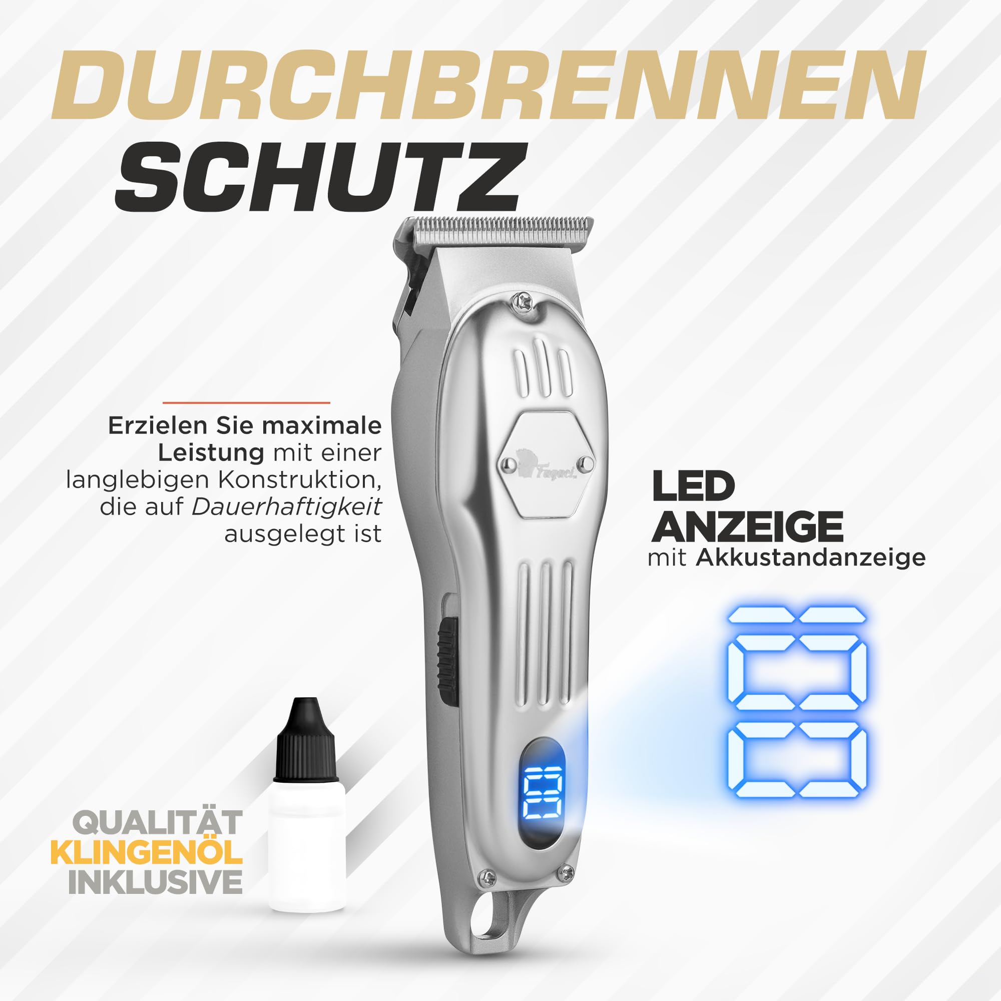 Fagaci Haartrimmer Herren Profi, T-Klinge Detailgenau, Präzise Linien