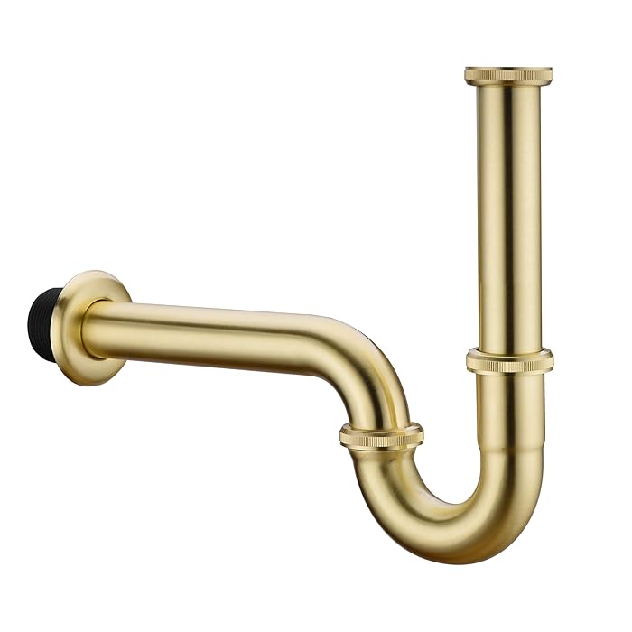 Buy Orhemus Brass P Trap, 1 1/4 Bathroom Basin Sink Waste Trap Drain