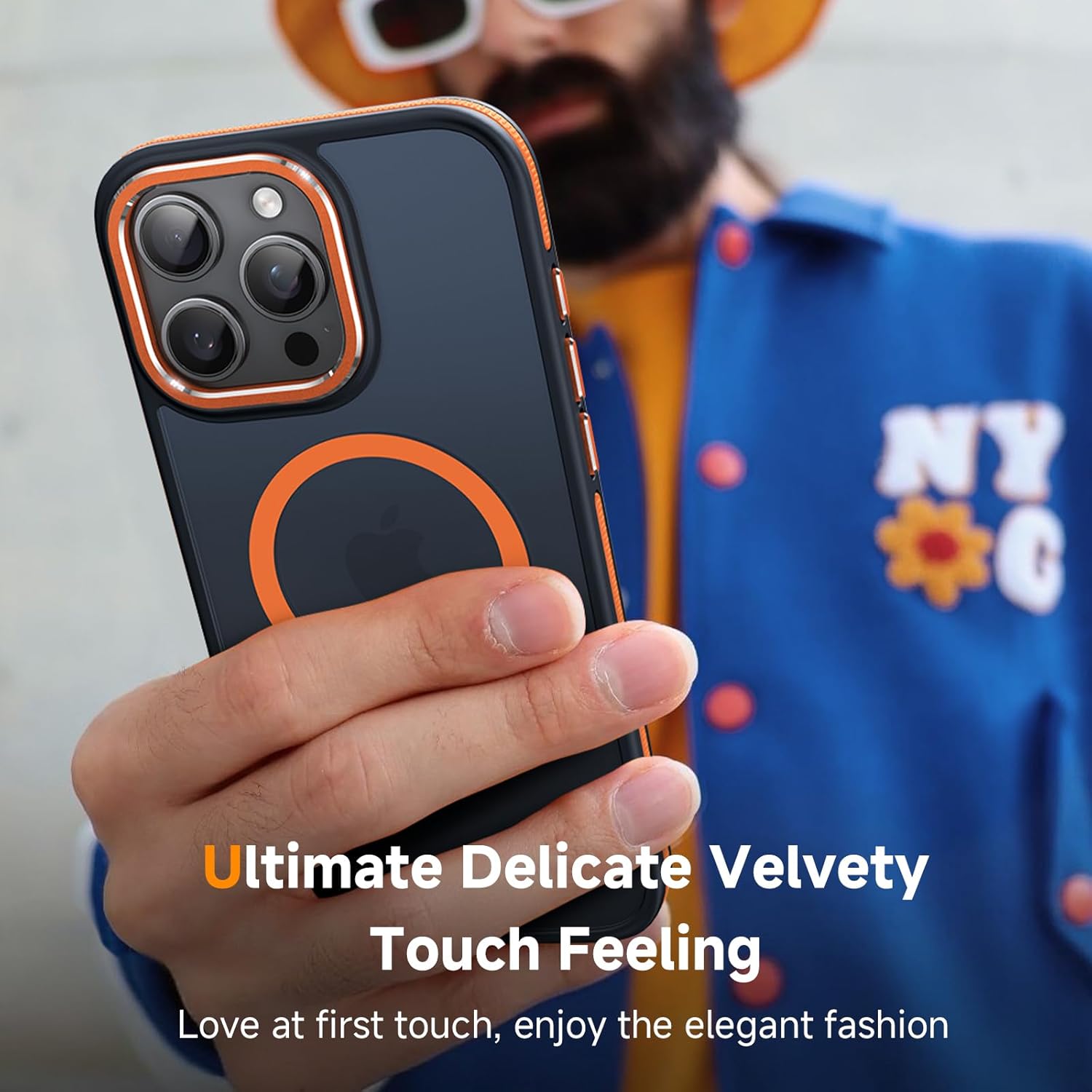 Magnetic 3 in 1 for iPhone 16 Pro Case, [Omni-Directional Protection] with 1x Screen Protector + 1x Camera Cover, [Seamless Work with Magsafe] Shockproof Slim Thin Case for iPhone 16 Pro Cosmic Orange - Image 6