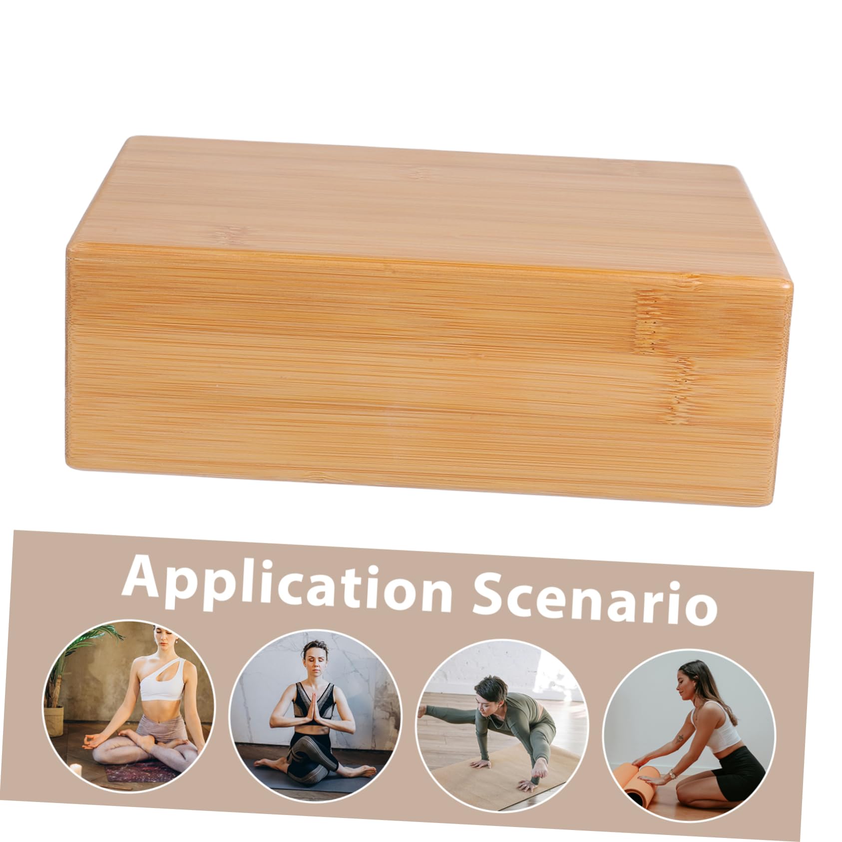 Blocco Yoga in Bambù Naturale 1 Pezzo per Allenamento | Casa e Pratica, Portatile e Facile da Pulire, Uso per Pilates e Meditazione