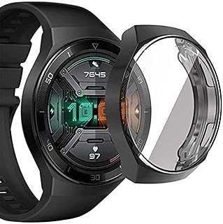 جراب حماية من البولي يوريثين الناعم المقاوم للحرارة من في فولت، مطلي بالكهرباء ومتوافق مع ساعة هواوي GT 2E (أسود)