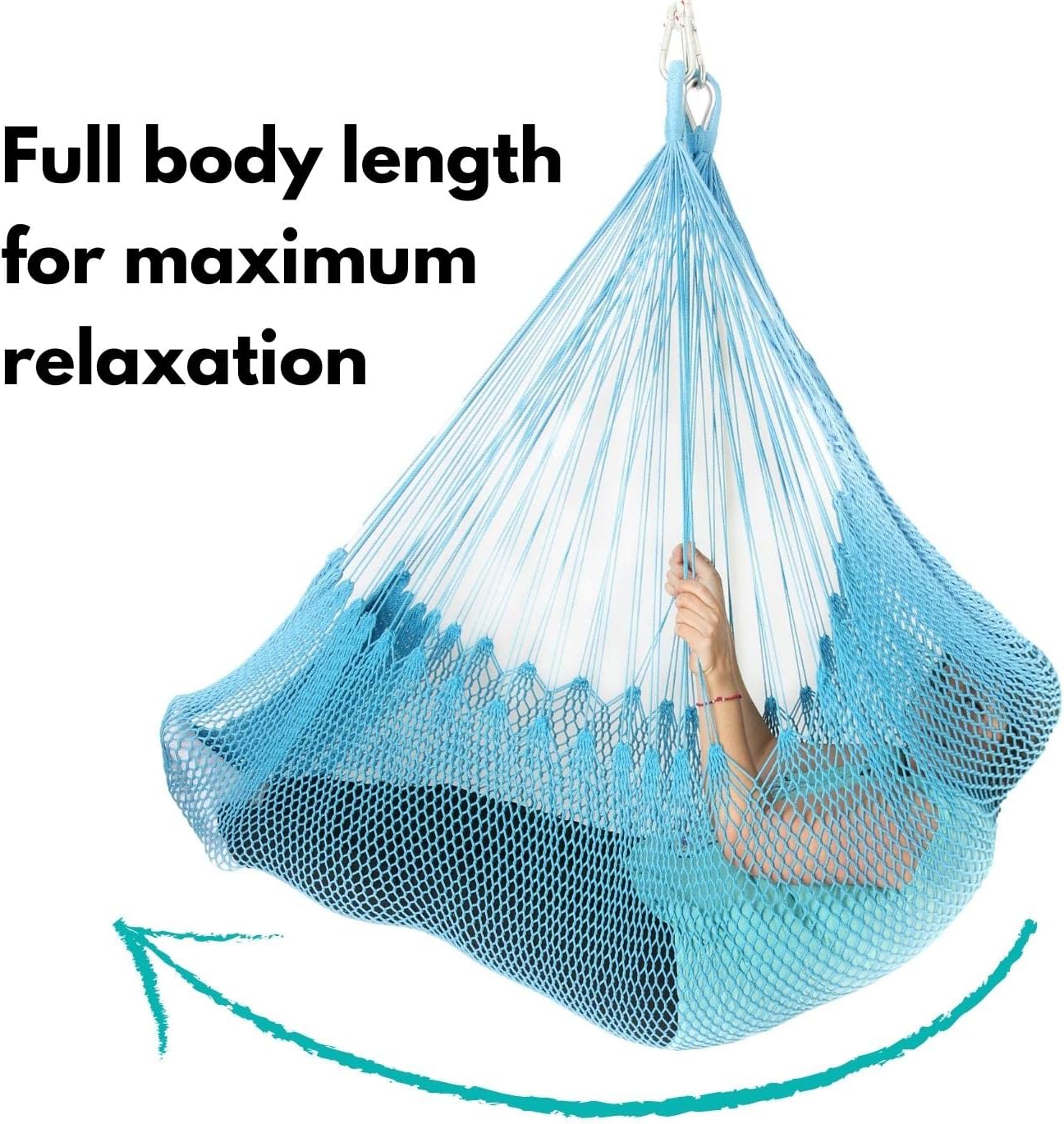 DreamGYM Hammock Swing Chair - Therapy Swing - Sensory Swing for Adults and Children - Sky Blue