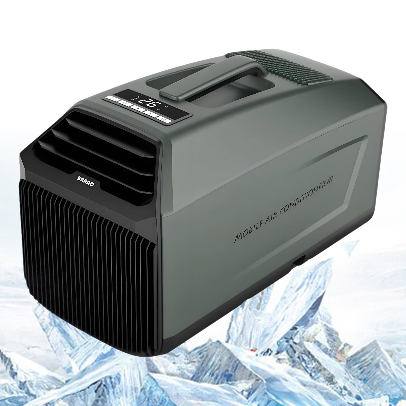Condizionatore d'Aria per Esterni a Raffreddamento Rapido da 4500 BTU, Condizionatore d'Aria Portatile per Tenda, Raffreddamento, AC/DC 12V 24V, 3 velocità del Vento Green