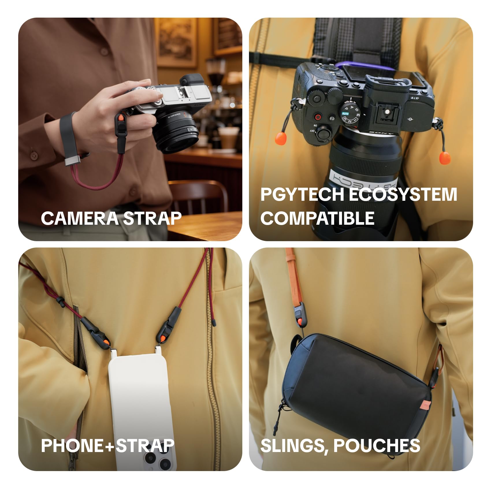 PGYTECH Juego de Conectores Rápidos con Cuentas de Liberación Rápida para liberación rápida de cámara, se puede utilizar con correa para cámara, correa de muñeca o correa de mochila