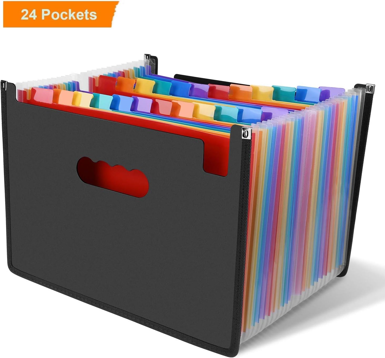 Amazon loetad Expandingファイル24ポケット大容量a4サイズカラフルなファイルオーガナイザープラスチックスタンド拡張