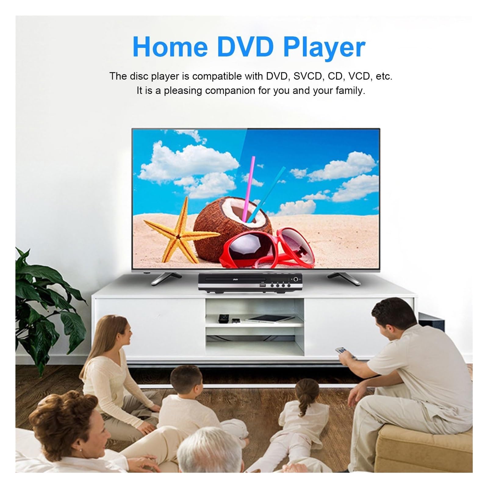 HD-229 Lettore DVD Domestico Lettore Di Dischi DVD CD Lettore Multimediale Digitale Riproduzione Disco U Uscita AV HD Con Telecomando