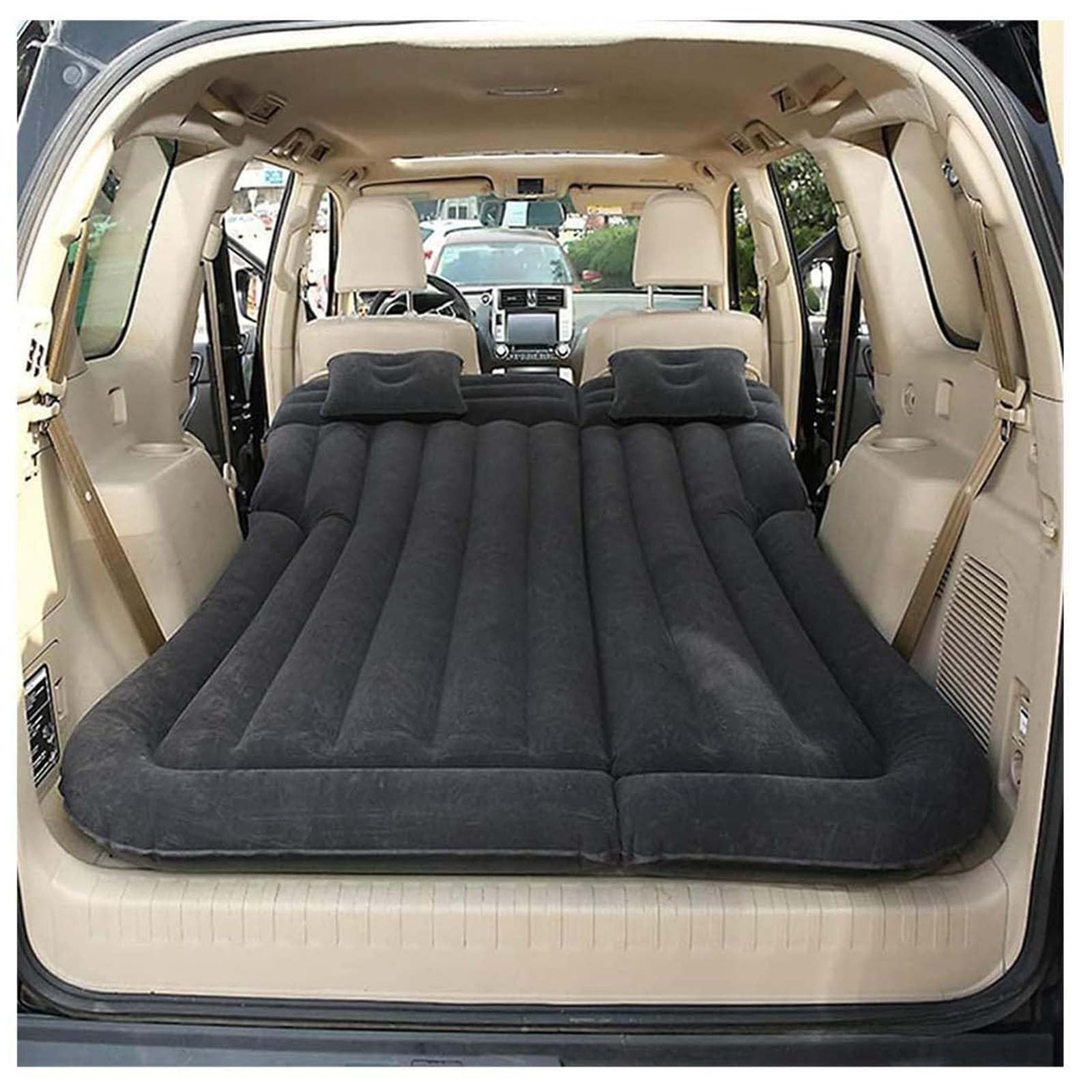 FVVWVRCSX Car Air Mattress, for Dacia Bigster Full Hybrid 155 2024-2026 Camping Air Mattresses Thickened and Universal Car Mattress Portable Sleeping Pad for Travel,Black