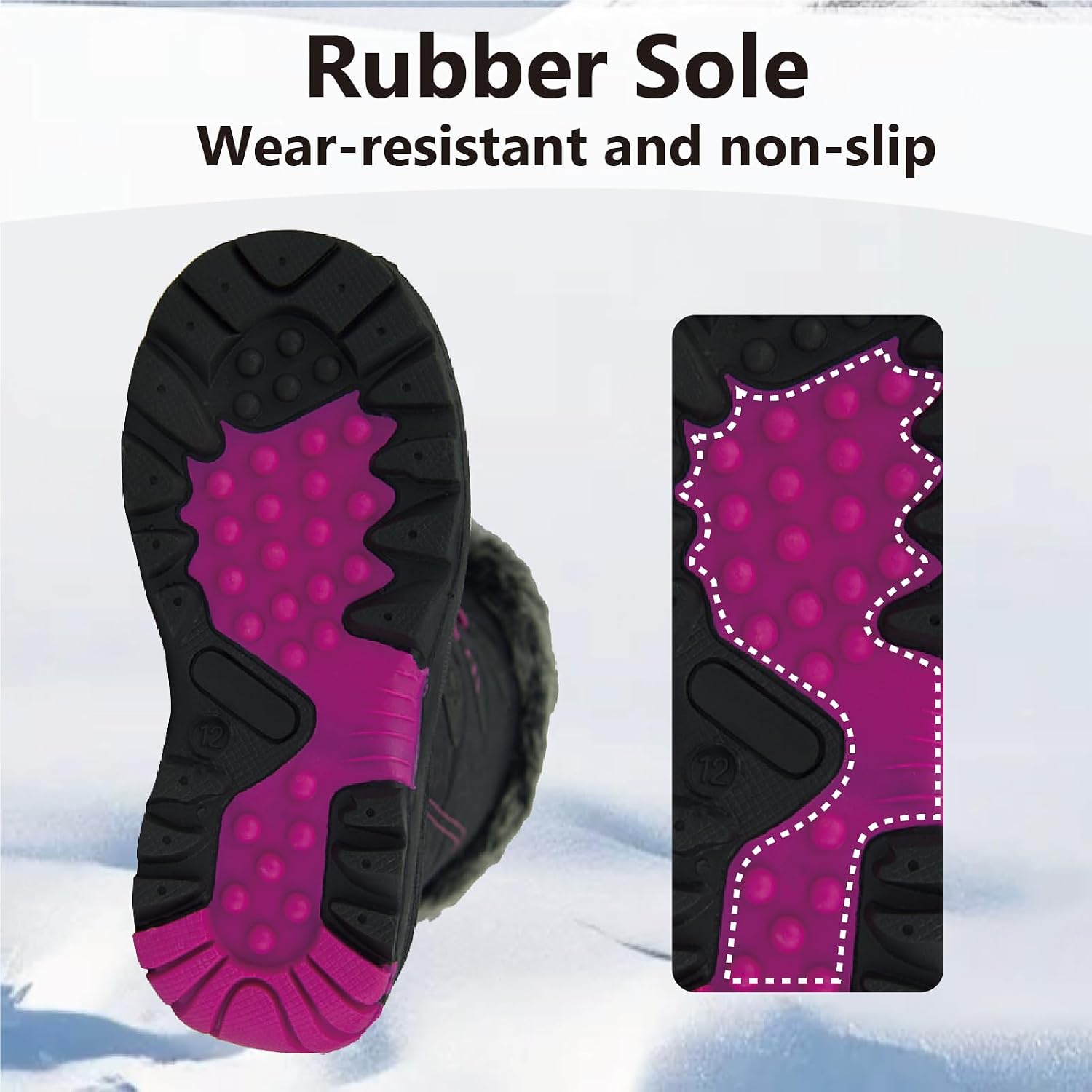 Snow Boots Kids Waterproof Durable and Slip Resistant Winter Snow Boots for Boys and Girls with Insulated Fleece Lining Perfect for Snowy Adventures Ideal Snow Boots toddler to Keep Feet Warm and Dry