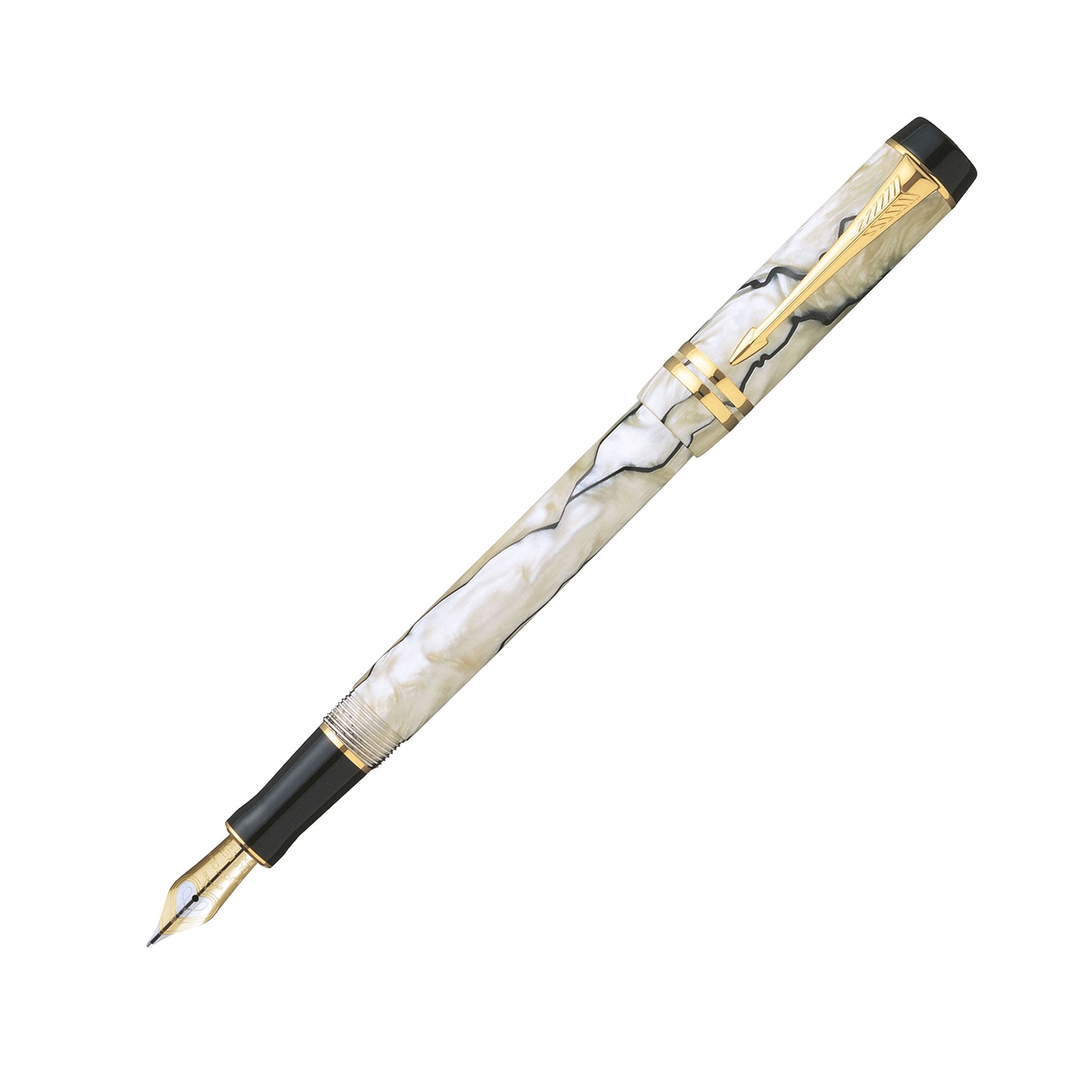 パーカー デュオフォールド パール＆ブラック センテニアル 18k F(細字) パーカー 万年筆 デュオフォールド センテニアル パール