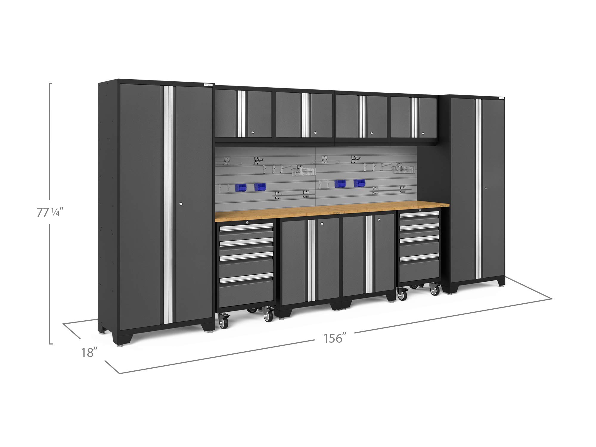 NewAge Products Bold Series Grey 12 Piece Set, Garage Cabinets