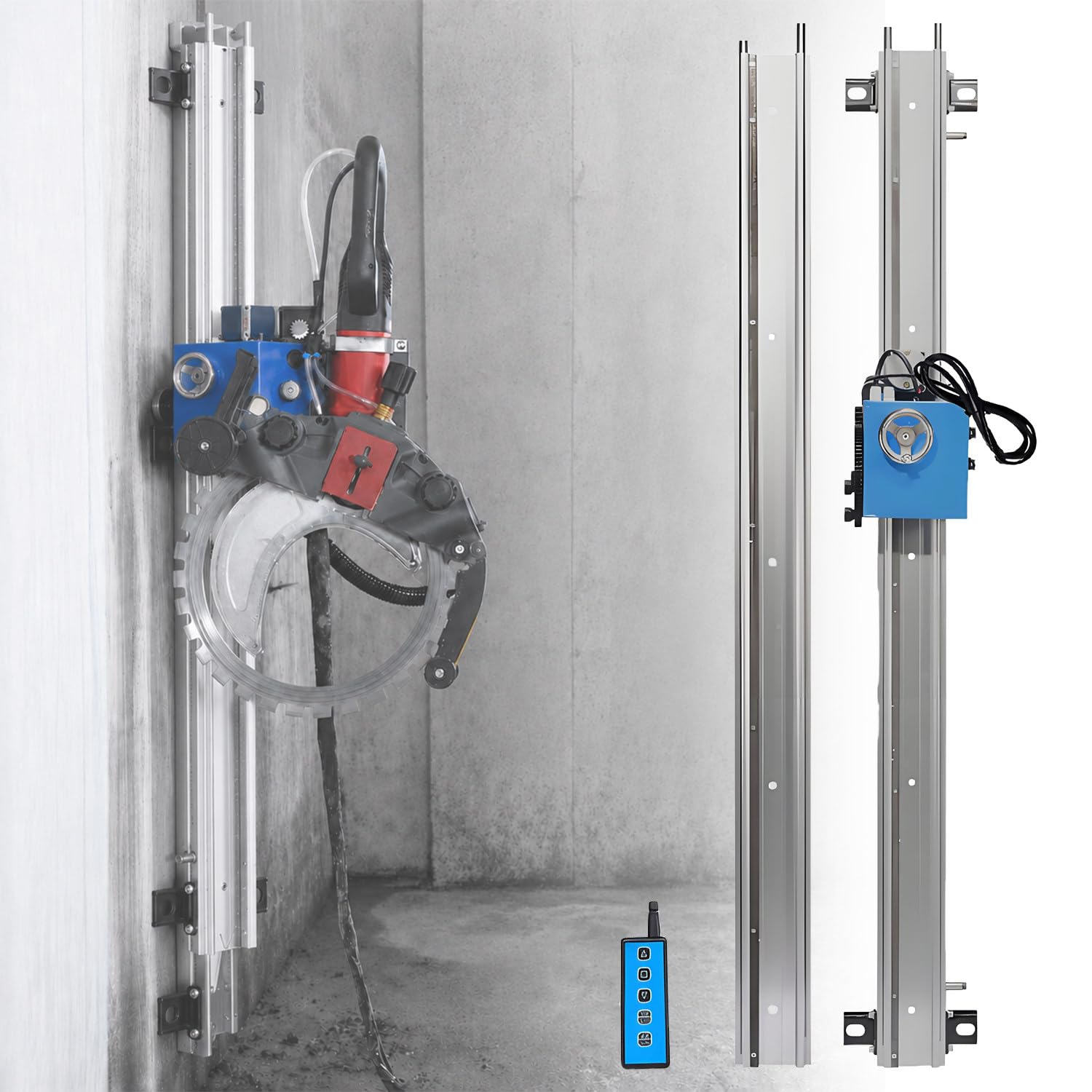Guía De Sierra Circular 150 W, Riel para Sierra De Anillo, con Balancín Giratorio, Profundidad De Corte Ajustable, Diámetro De 70 Mm, Elevación con Un Botón, para Corte De Concreto 2.0m