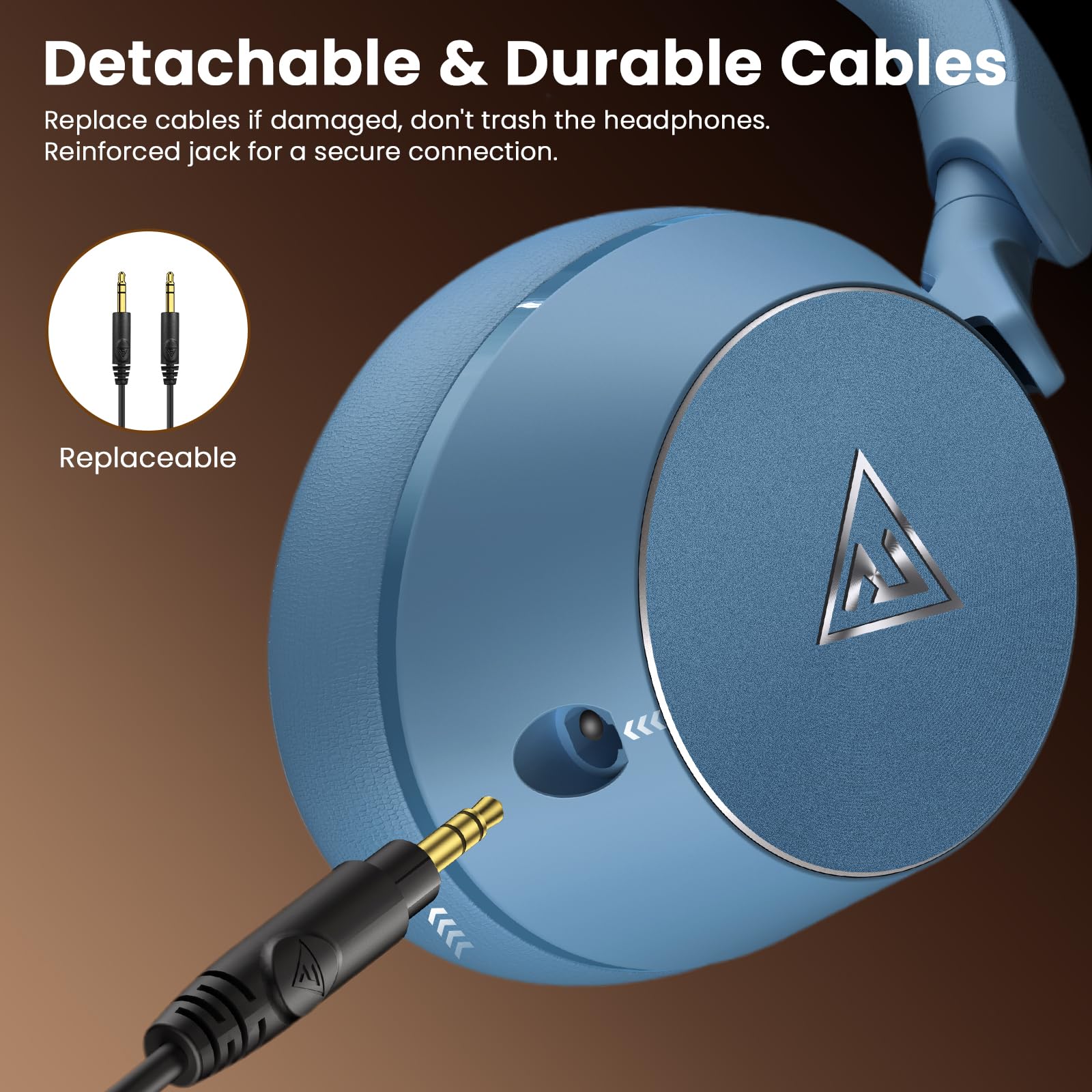 DOQAUS Audífonos profesionales con cable para monitor de estudio para grabación y mezcla de música, auriculares estéreo de 50 mm con conector dual para guitarra eléctrica, teclado, piano, portátil