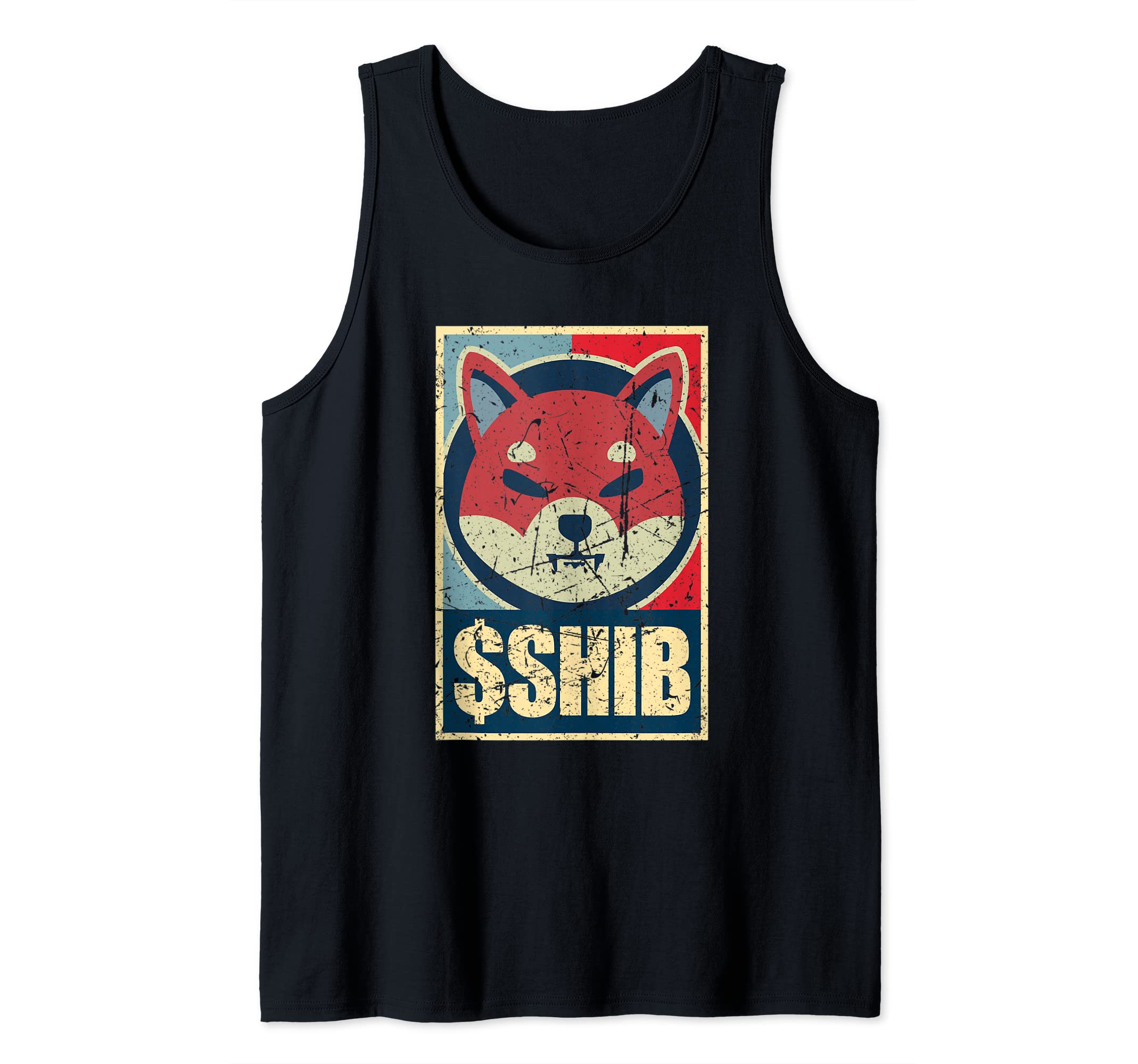 Vintage Shiba Inu Doge Killer Crypto Hodler Tank Top, Black