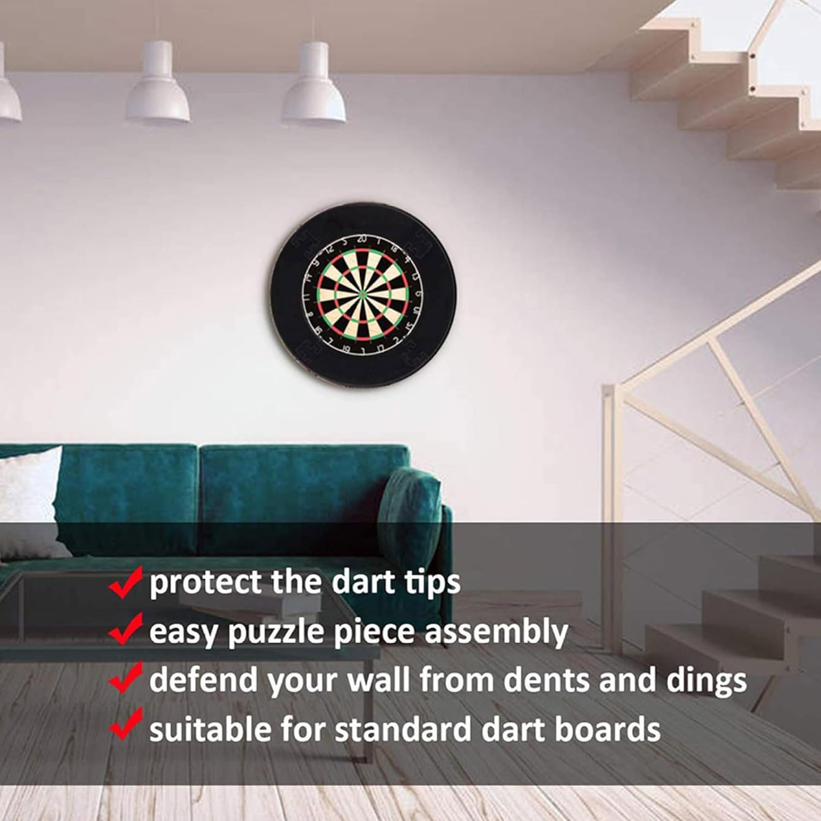 Anello di Protezione per Dart Freccette, Anello Cont-Our Freccette, Protettore Murale per Target Freccette, Surrounds Dartboard Surround Protezione Parete
