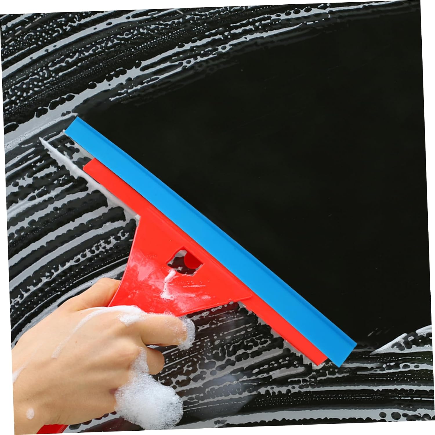 3pcs Flexible Squeegee Blades for Window Cleaning Replacement Strips for Glass Squeegees Cars Shower Doors and Bathroom Mirrors Blue Refills