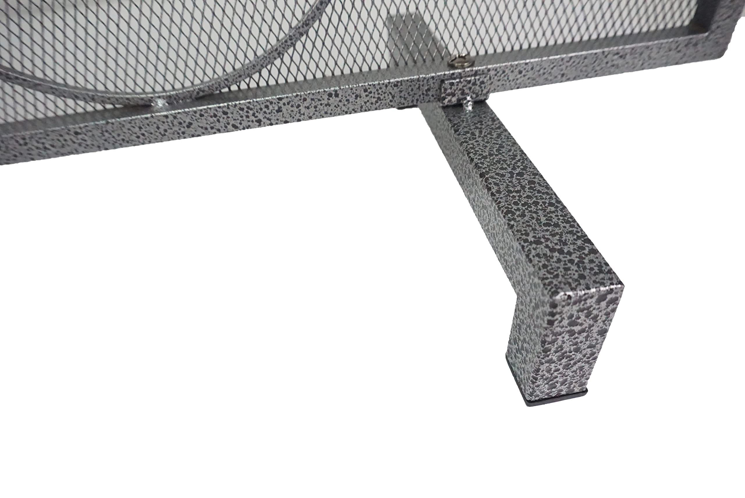 Kingson Single Panel Fireplace Screen Cover Handcrafted Solid Wrought Iron Mesh, Heat-Resistant Fire Spark Guard for Inside Fireplace-Pewter