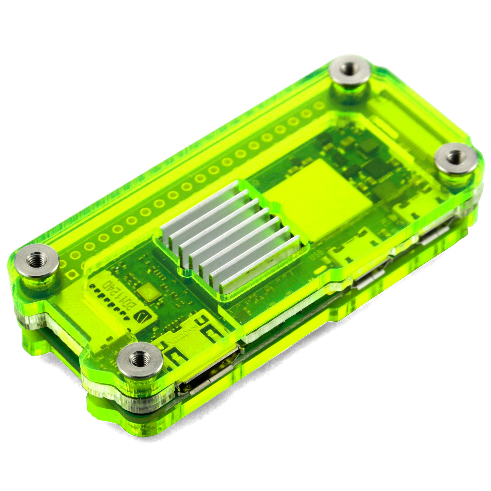 C4Labs Zebra Zero Heatsink Case for The Raspberry Pi Zero 2 - Single Pack, Laser Lime
