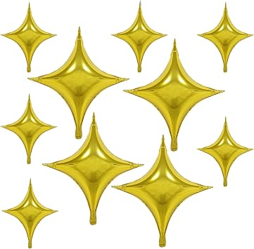 10 Pcs Gold Star Balloon 26 inch Gold Balloons 10 inch mini Star Ballooon for New Years Decorations 2025 Wedding Birthday Party Decorations Supplies