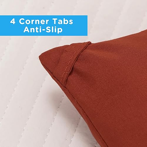 Miniatura 5 de ATsense Juego de edredón naranja quemado, tamaño individual, 3 piezas, tamaño individual XL, juego de edredón de ropa de cama óxido para mujeres y