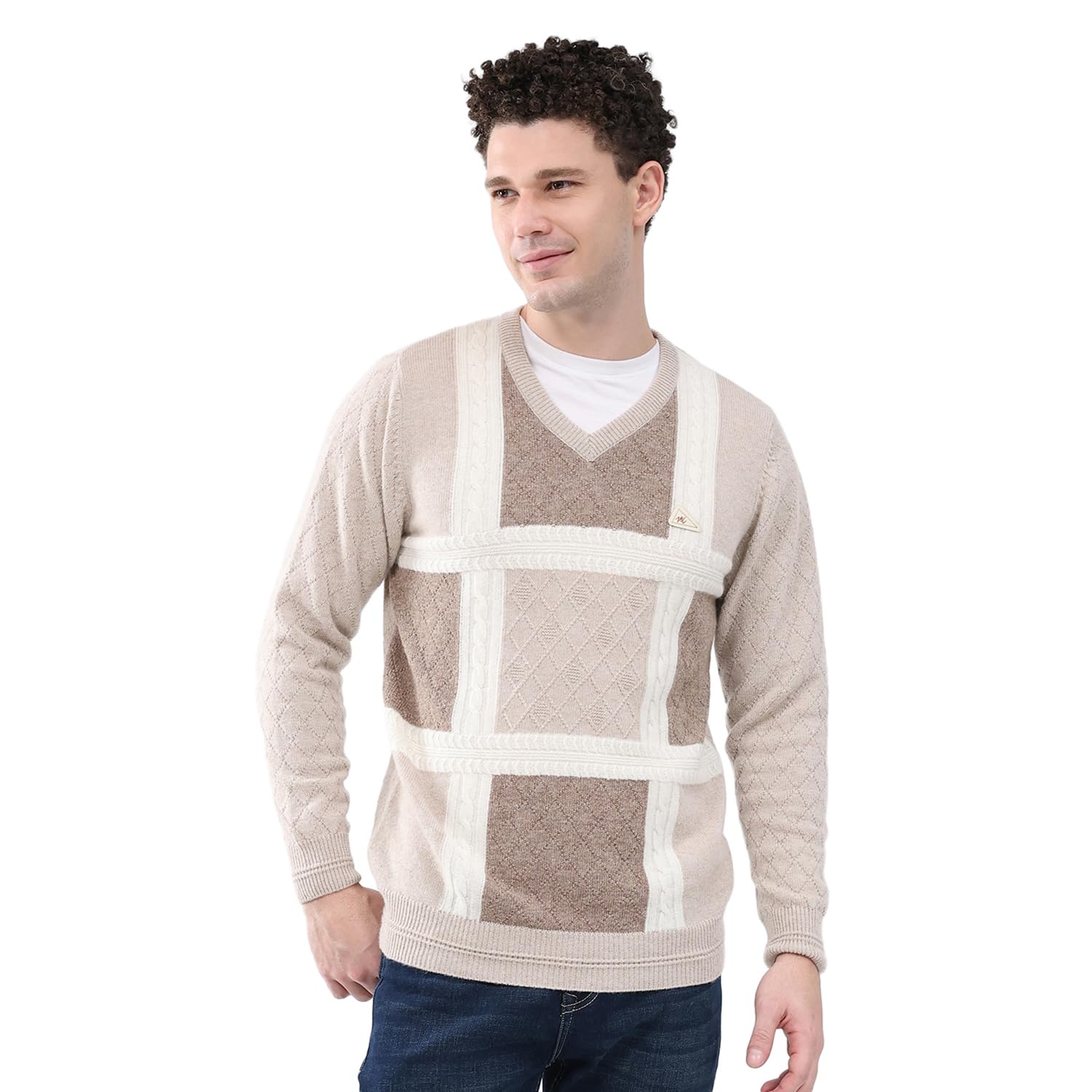 monte carlo Men's Regular Fit Pullover | Self Designed Pattern | Pull On Closure with Full Sleeves Round Neck Winter Pullover for Men's-picture-40