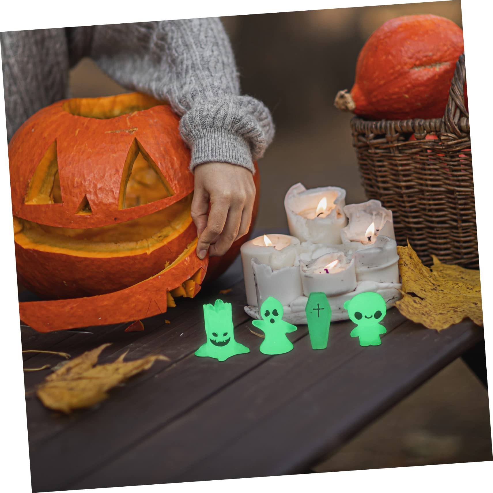 BESPORTBLE 40pezzi Decorazioni Halloween Luminose Fantasmi e Zucche Per Giardino e Interni Addobbi Adorabili Per Feste e Eventi Di Halloween