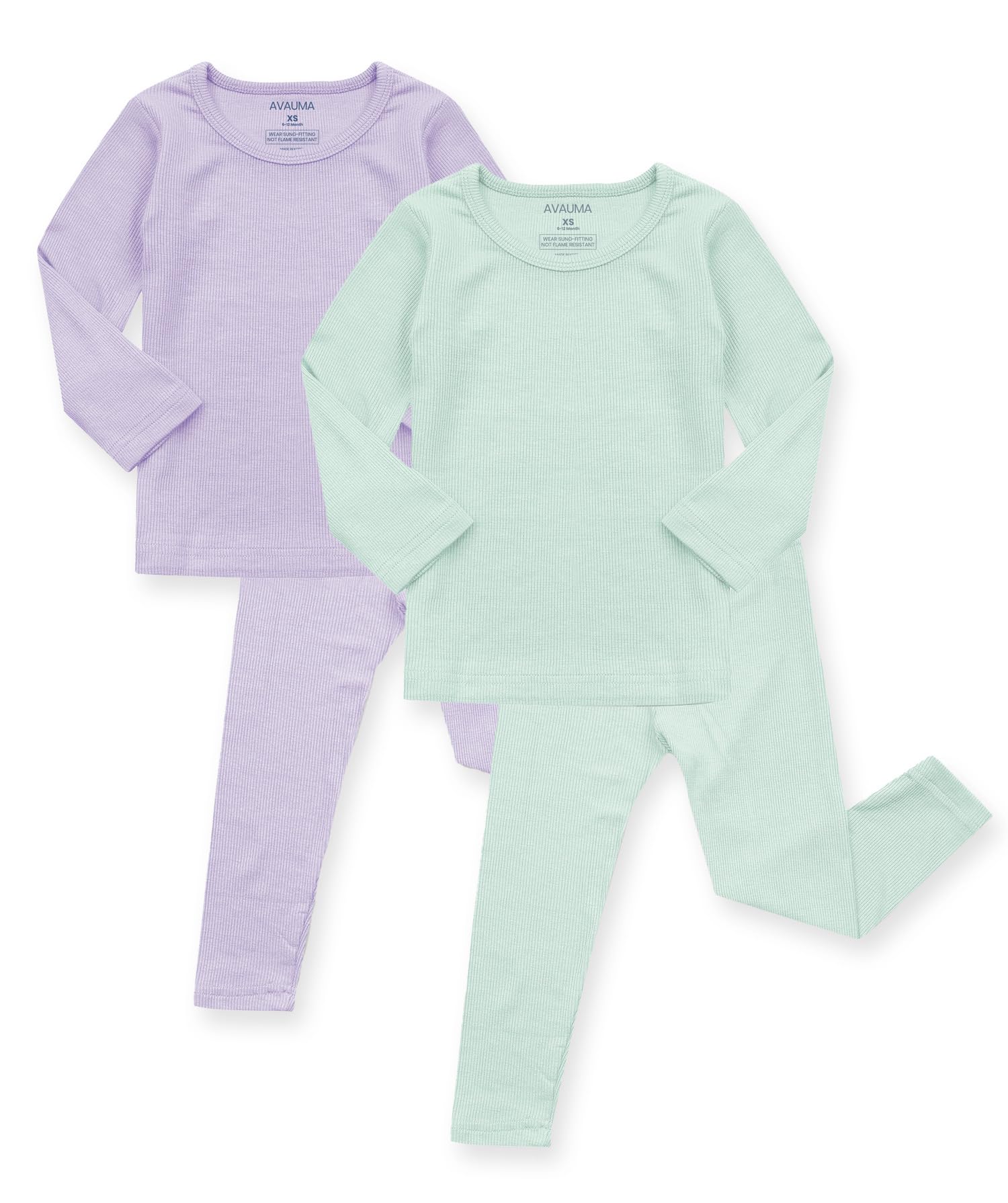 AVAUMA Baby Boys Girls Pajama Set Kids Toddler Snug fit Ribbed Sleepwear pjs for Daily Life Style