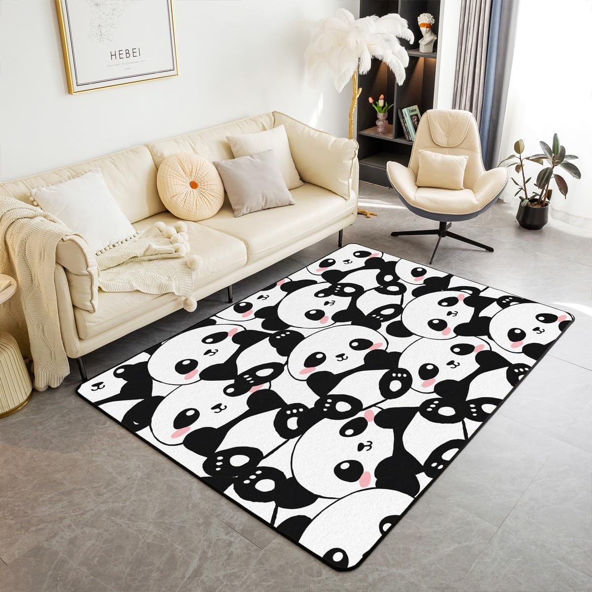Erosebridal Baseball Area Rug 3'x5',Sports Theme Decorative Rug Kids Teens Boys Men Adult Modern Carpet,Baseball Player Indoor Floor Mat for Bedroom Living Room Bedside Playroom Black White