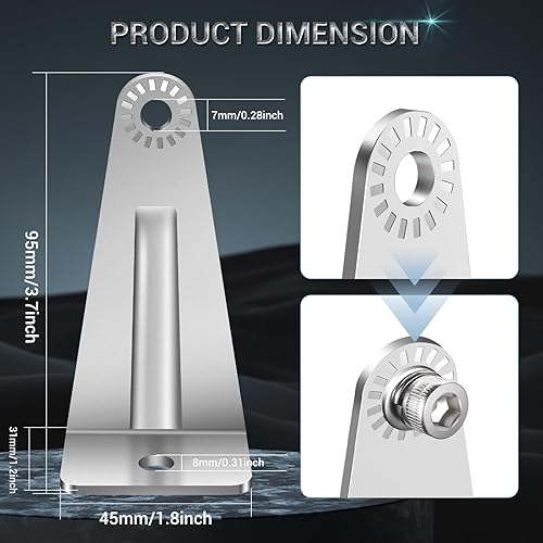 Miniatura 2 de Kit de soportes de montaje lateral para barra de luz LED, montaje lateral universal de acero inoxidable para barra de luz LED recta o curva de doble