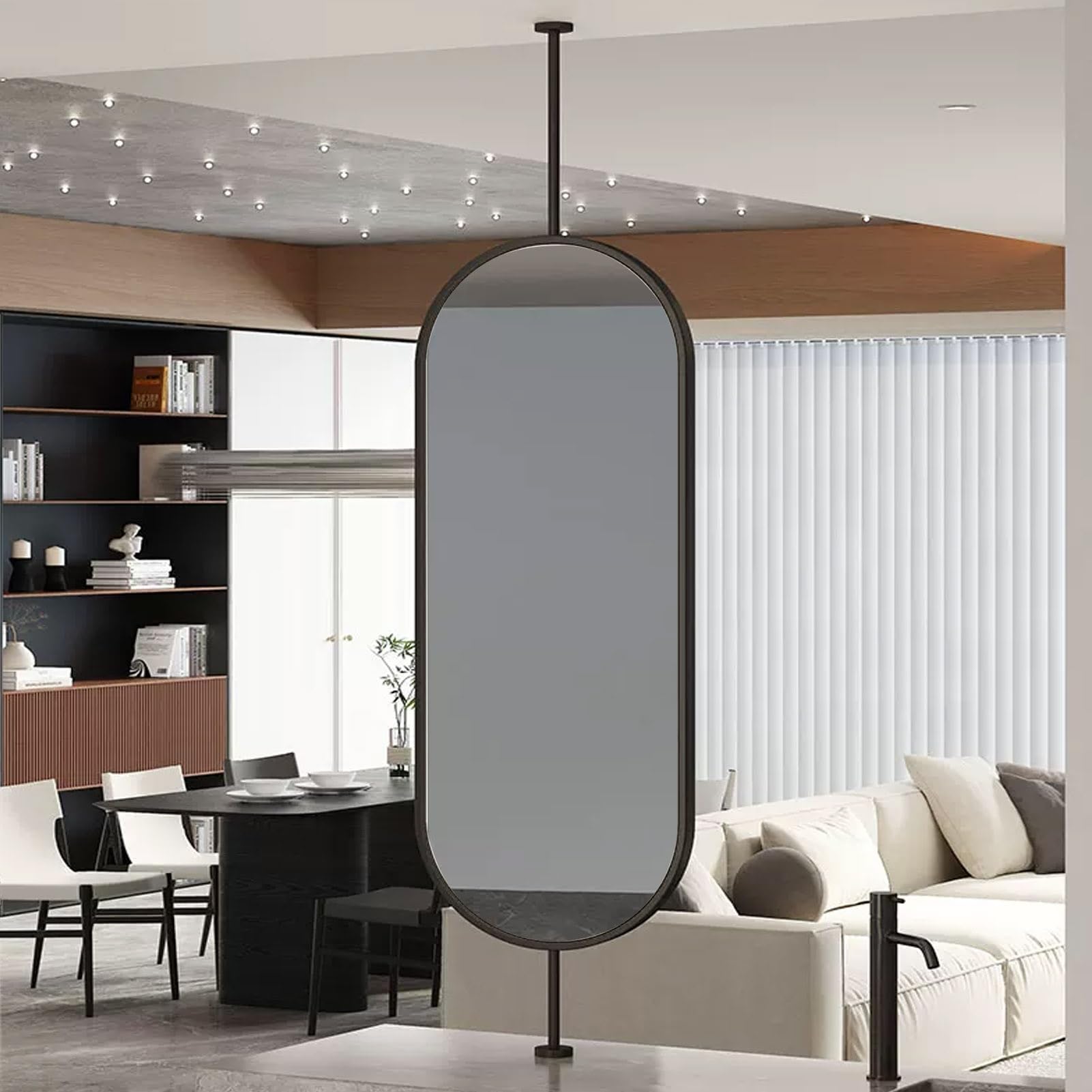 Gaommini Ceiling Mounted Bathroom Mirror, Suspended Vanity Makeup Mirrors,