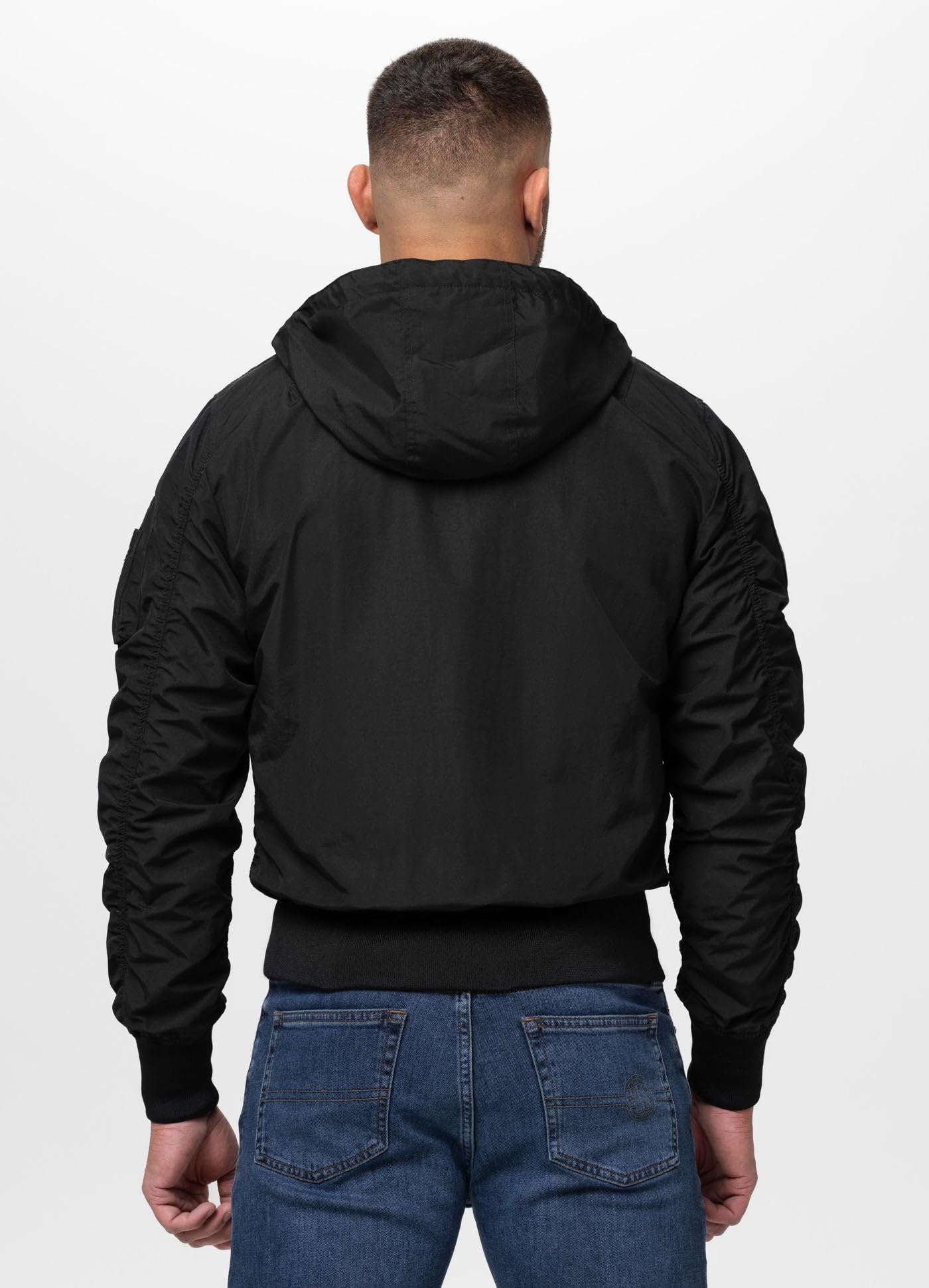 PITBULL - Bomberjacke Herren HOOPER, Übergangsjacke Nylon, Jacke Herren Urban Streetwear, Jacken mit Seitentaschen, Sportliche Jacket, Leicht Windjacke