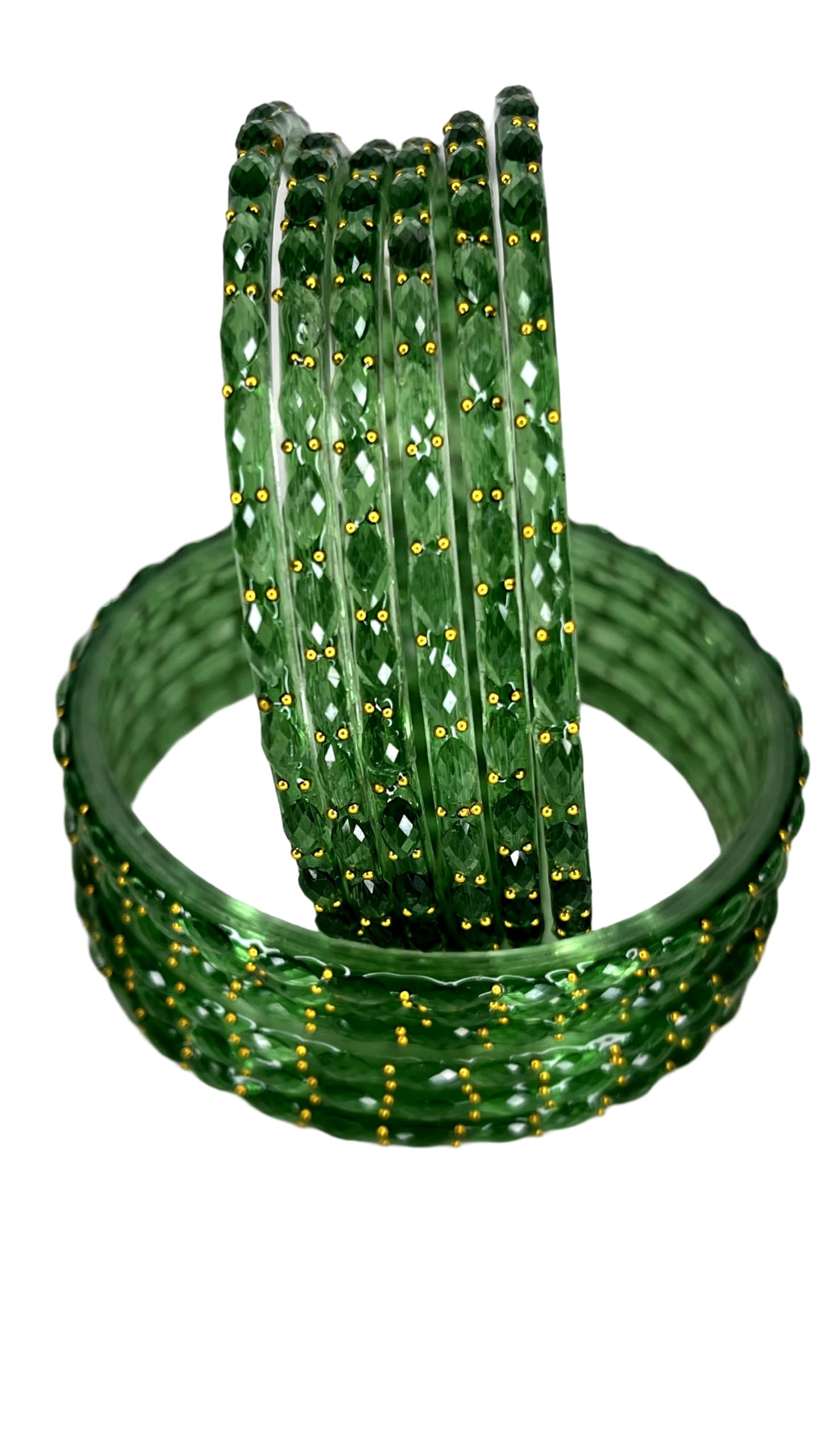 Premium Raindrop Bangles Set for Women and Girls, Size 2.4 and 2.6, Glossy and attractive Finish, Multiple Colours | Set of 24 (2 Dozens) (Dark Green, 2.4)-image-42
