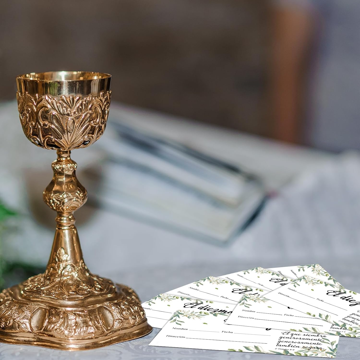 Woanger 500 Count Spanish Offering Envelopes Tithe Donation Tithes and Offering for Church Supplies(Leaf)