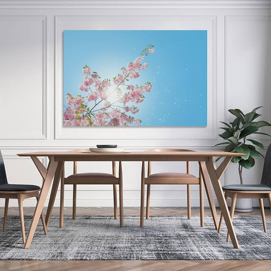 絵画 インテリア絵　額付( 青緑＋金色の枠) 油絵 F4-080711　風景 桜 絵画 インテリア絵 額付( 青緑＋金色の枠) 油絵 F4-080711 風景